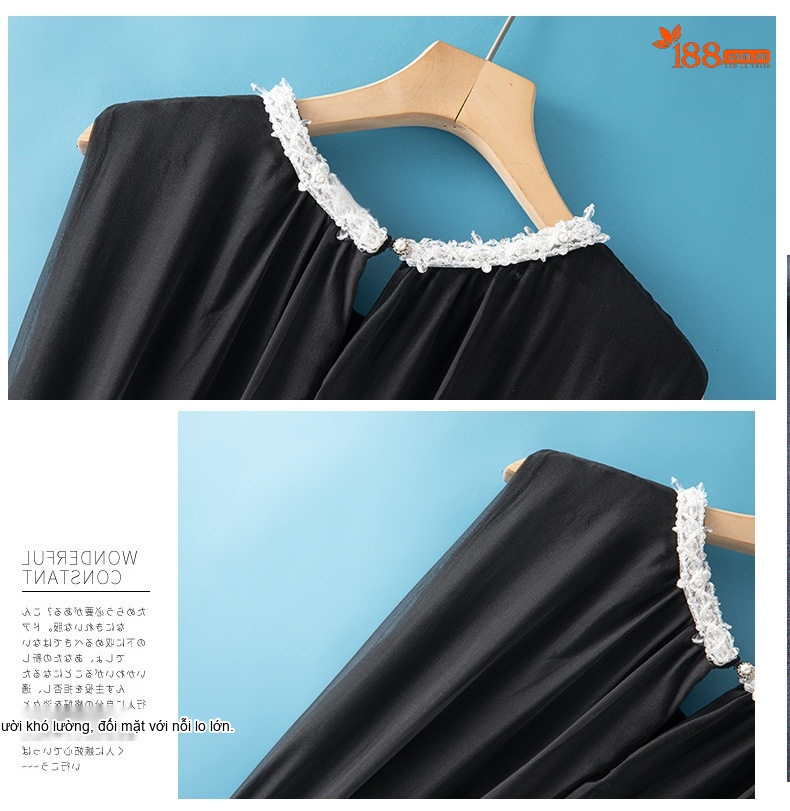 Váy Lụa Tơ Tằm Nữ Công Sở Cổ Điển Màu Đen chi tiết 11
