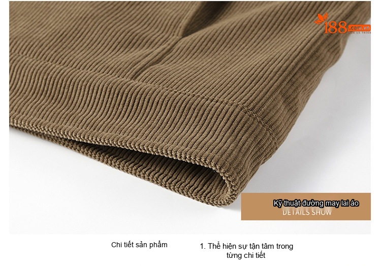 Áo Khoác Nhung Tăm Nam Lót Lông Cừu Non Dày Dặn Phong Cách Retro Trung Niên Màu Đen, Nâu, Xanh chi tiết 41