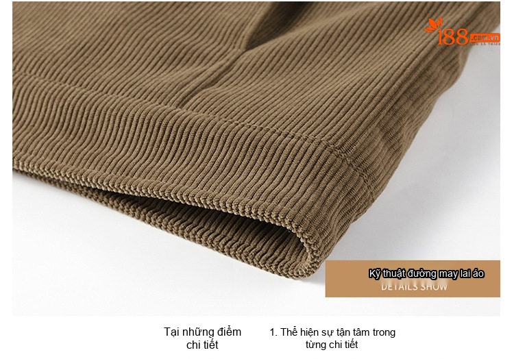 Áo Khoác Cotton Lông Cừu Nam Dáng Rộng Có Cổ Màu Nâu, Xanh Rêu, Đen chi tiết 40