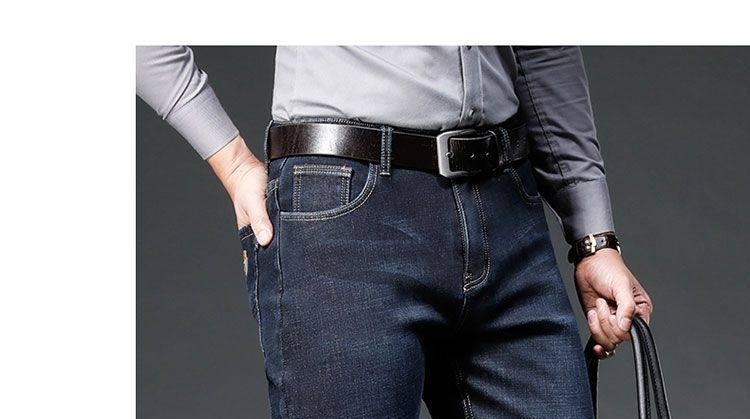Quần Jean Nam Ống Đứng Lót Lông Dày Dặn Màu Xanh Dương chi tiết 26