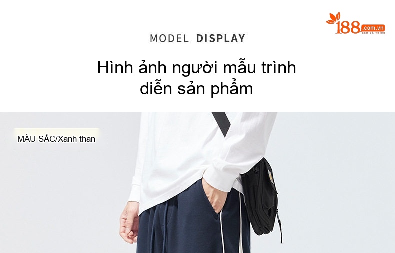 Quần thể thao dáng suông nam thu đông sọc bên hông chi tiết 4