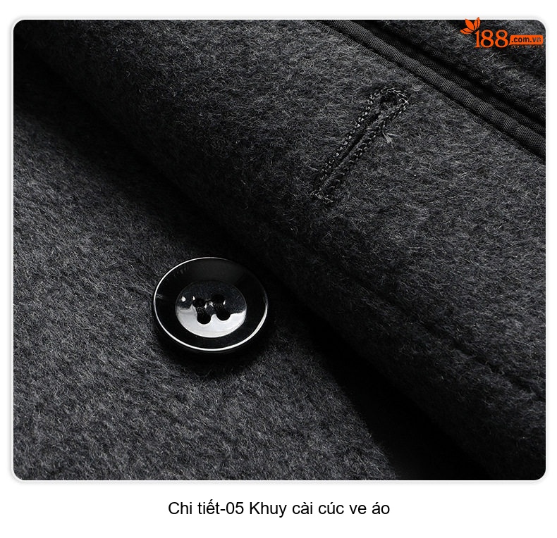 Áo Khoác Dạ Nam Lót Lông Vũ Dày Dặn Tháo Rời Màu Đen, Xám chi tiết 25