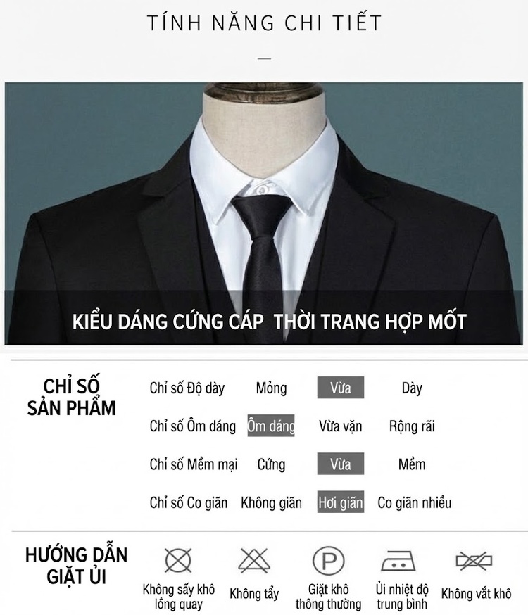 Bộ Vest Nam 3 Món Cộc Tay Dáng Ôm Phong Cách Hàn Quốc Màu Đen, Trắng, Đỏ Rượu Vang, Xanh Navy... chi tiết 2