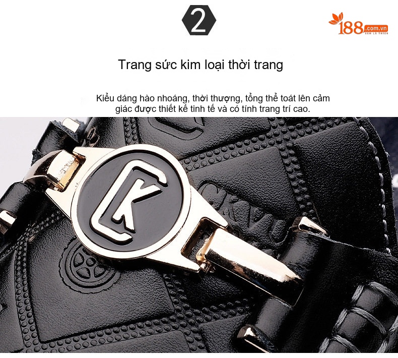 Giày Lười Nam Da Thật Cao Cấp Chiều Cao Đế Khoảng 2cm Màu Đen, Trắng, Xanh Navy chi tiết 11
