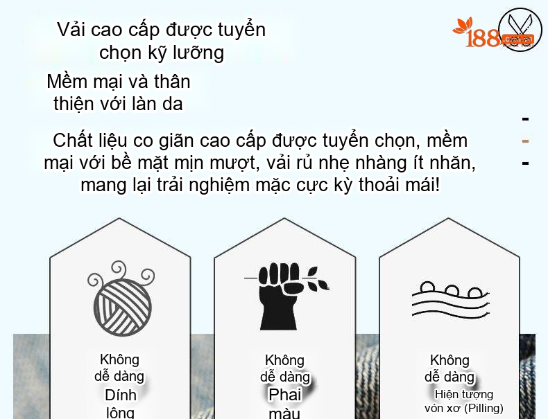 Quần Jean Nam Ống Đứng Dáng Ôm Vừa Vặn Thoải Mái Màu Xanh Dương chi tiết 25