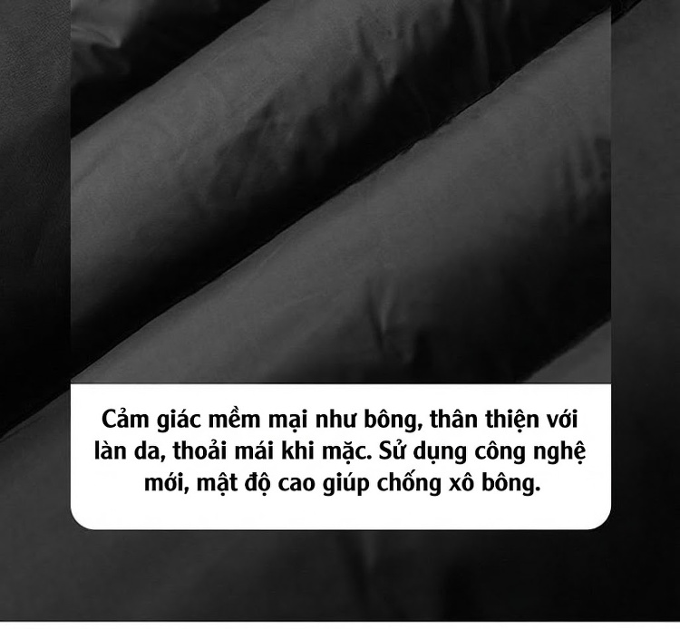 Áo Khoác Phao Nam Cotton Dáng Rộng Có Mũ Trùm Đầu Màu Xanh Olive, Đen, Xanh Navy, Xám chi tiết 5