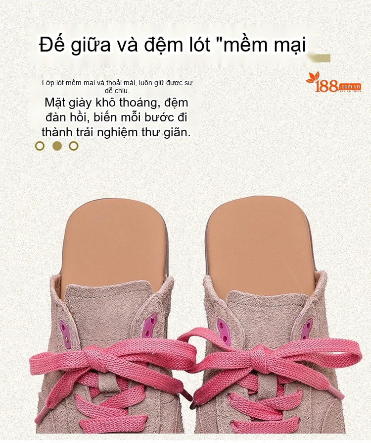 Dép Sục Nữ Da Mờ Mũi Tròn Có Dây Chiều Cao Đế Khoảng 2cm Màu Nâu, Vàng, Xanh Lá chi tiết 7