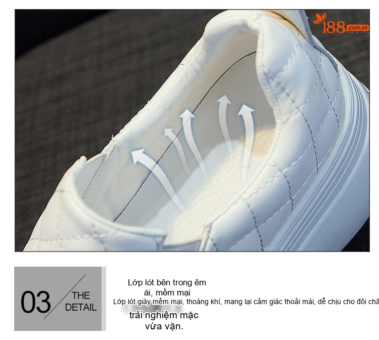 Giày Lười Nữ Da Bóng Chiều Cao Đế 8cm Màu Đen, Trắng chi tiết 8