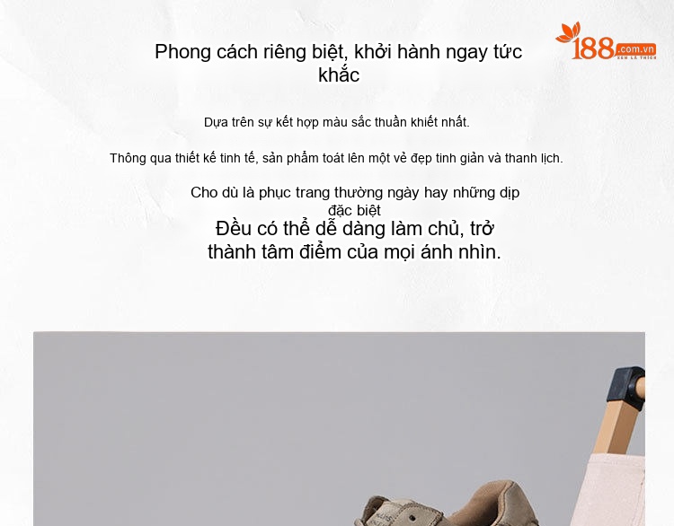 Giày Thể Thao Buộc Dây Nam Da Bò Chiều Cao Đế Khoảng 4cm Màu Nâu, Xám chi tiết 4