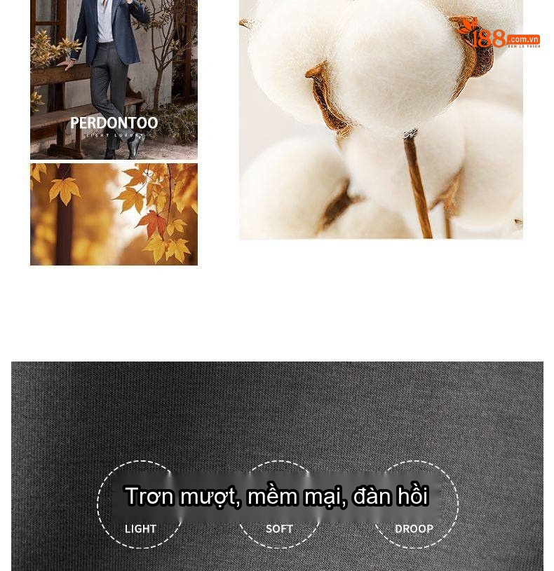 Áo Thun Dài Tay Nam Cotton Modal Mềm Mại Kháng Khuẩn Màu Trắng, Đen, Xám, Xanh... chi tiết 7