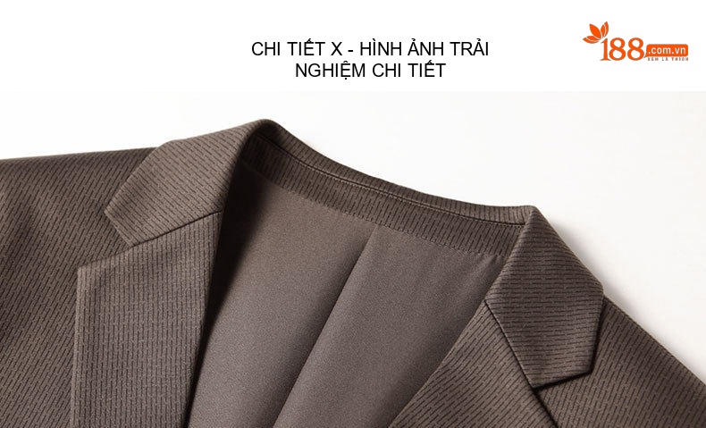 Áo Vest Blazer Nam Vải Dệt Công Sở Chống Nhăn Màu Nâu chi tiết 9