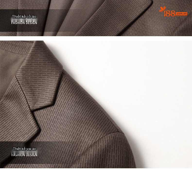 Áo Vest Blazer Nam Vải Dệt Công Sở Chống Nhăn Màu Nâu chi tiết 10