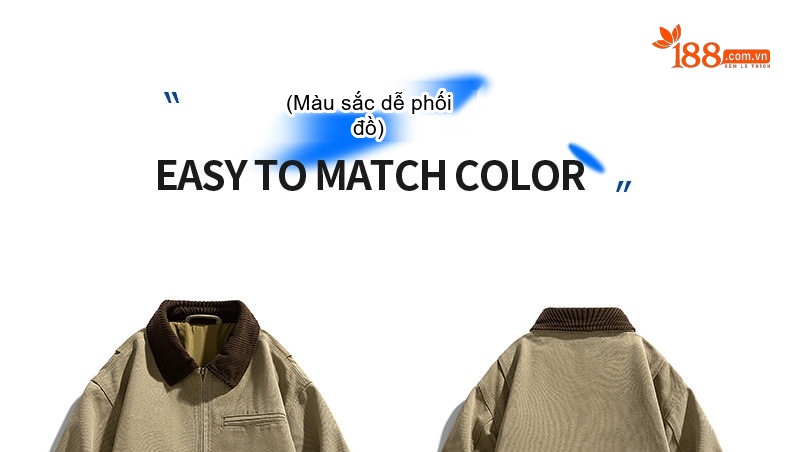 Áo Khoác Dài Tay Nam Vải CORDUROY Phong Cách Nhật Bản Retro Màu Be, Đen, Xám, Nâu... chi tiết 7