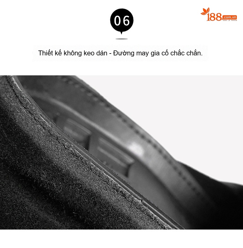 Giày Lười Nam Da Bóng Chiều Cao Đế Khoảng 1cm Màu Đen, Trắng chi tiết 28