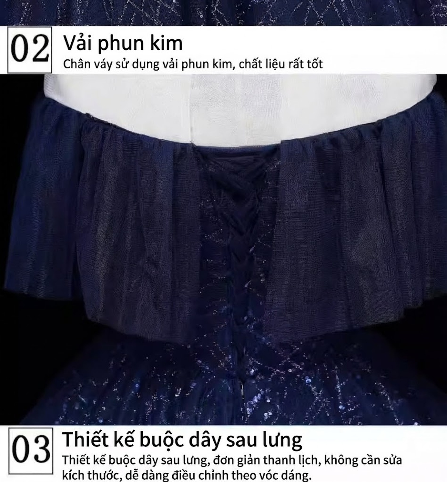 Váy Dạ Hội Nữ Tính Khí Chất Màu Sắc Cầu Vồng Bồng Bềnh Biểu Diễn Thanh Nhạc Nghệ Thuật Cổ Điển chi tiết 10