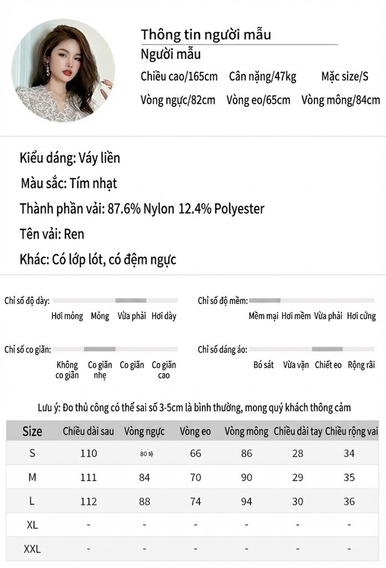 Váy Ôm Body Nữ Tay Ngắn Cổ Chữ V Thiết Kế Ren Thắt Eo Phong Cách Nữ Tính Màu Trắng, Tím chi tiết 2
