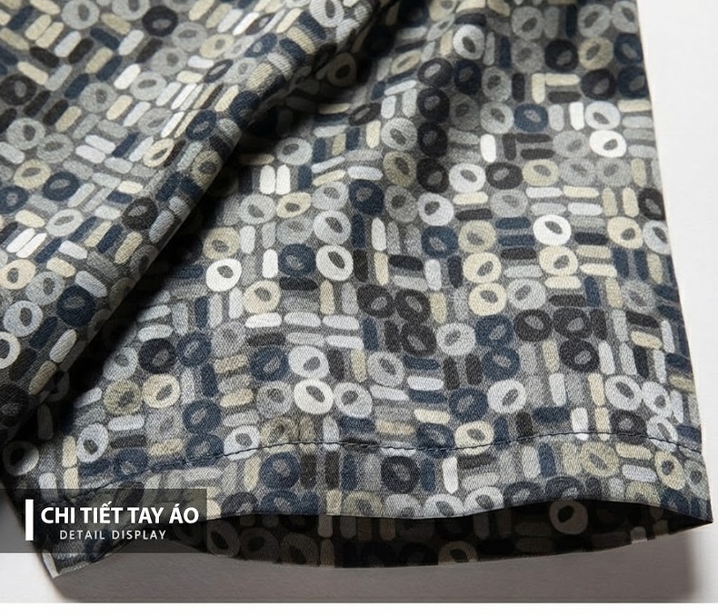 Áo Thun Nam Tay Ngắn Trung Niên Cotton Lụa Họa Tiết chi tiết 11