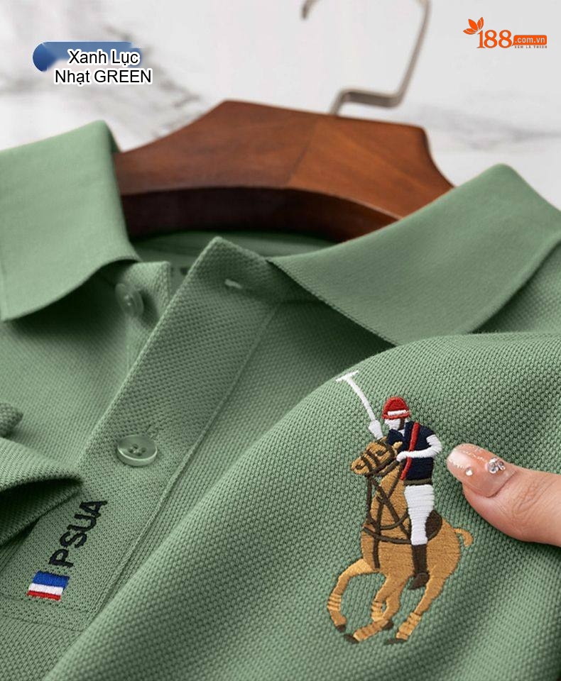 Áo Polo Tay Dài Nam Cotton Cổ Bẻ Dáng Ôm Mùa Thu Màu Cam, Đỏ, Be, Xám... chi tiết 35