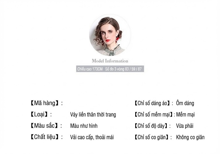 Váy liền thân Nữ Thu Đông dáng chữ A Chiết Eo Thêu Hoa Đính Hạt Cổ Bèo Tay Dài Màu Xanh chi tiết 12