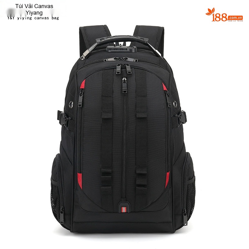 Balo Đôi Nam Vải Canvas Chống Nước Đựng Laptop Du Lịch Công Tác Màu Đen