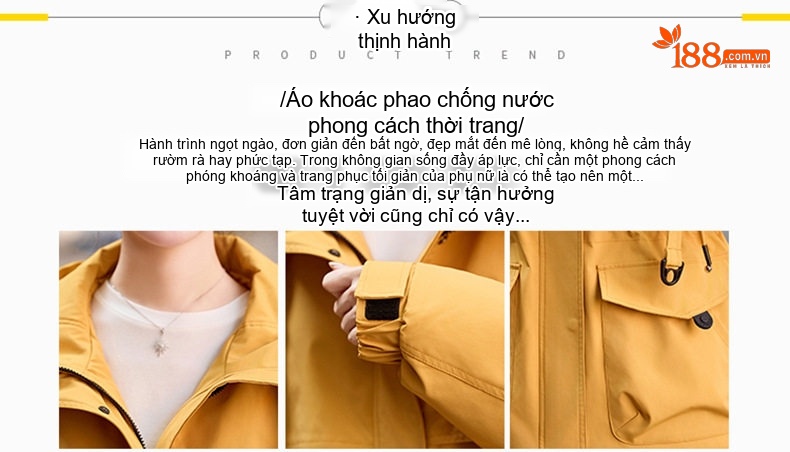 Áo Khoác Phao Nữ Mũ Trùm Đầu Dáng Rộng Ấm Áp Màu Vàng, Tím, Be, Đen chi tiết 5