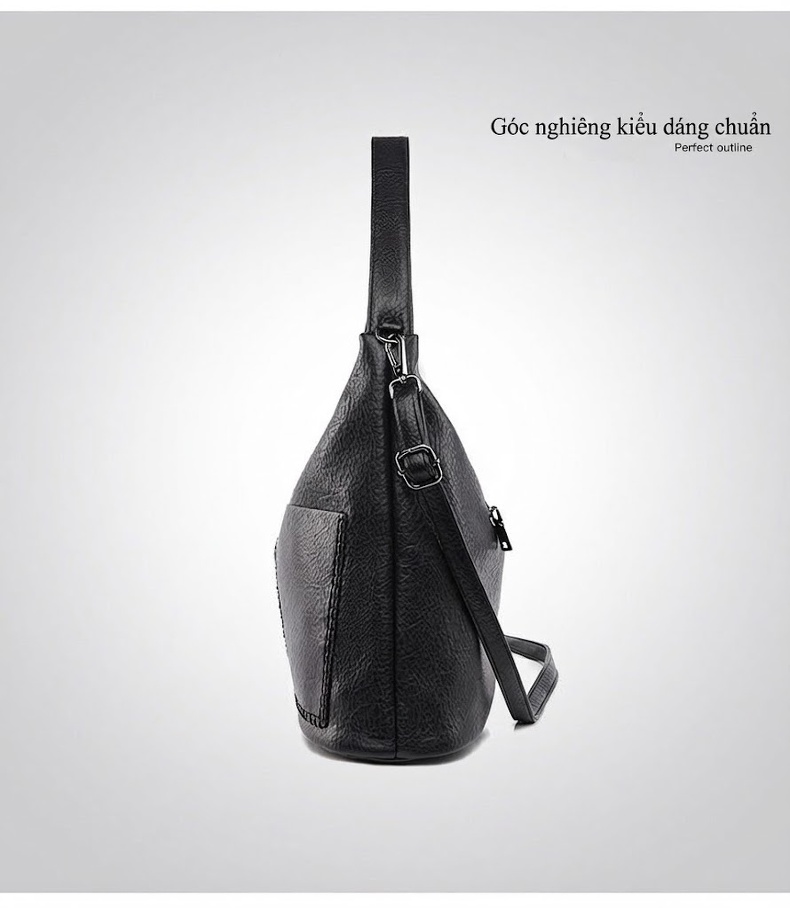 Túi Tote Da Mờ Đeo Vai Đựng Vừa A4 Phong Cách Casual Màu Đen, Nâu chi tiết 19