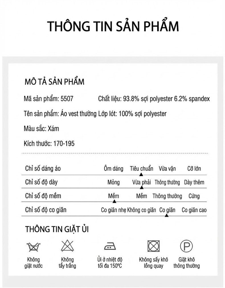Áo Vest Nam Mỏng Dáng Ôm Phong Cách Hàn Quốc Màu Xám chi tiết 11