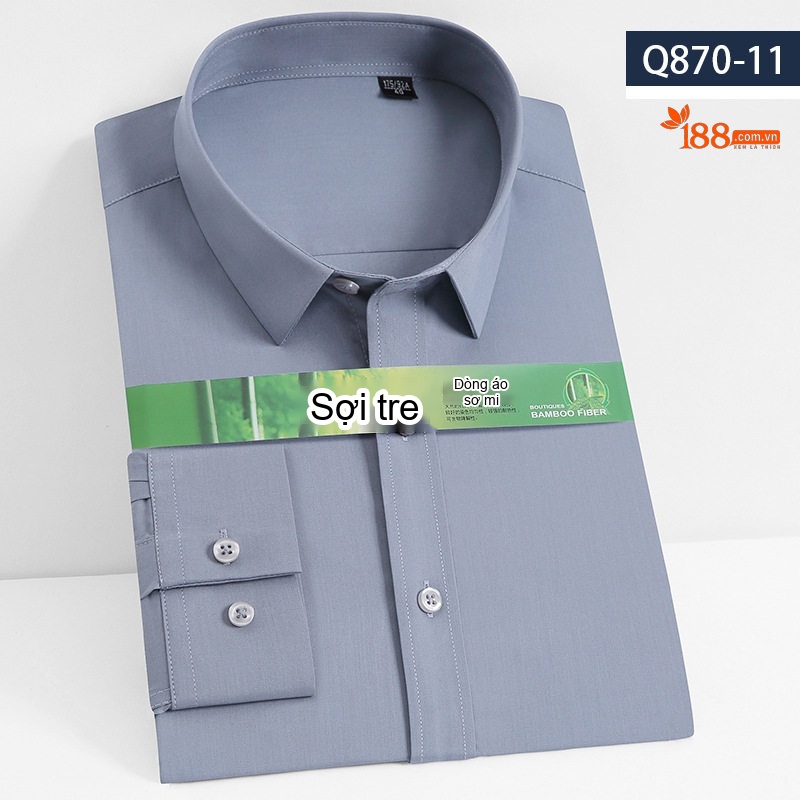 Áo Sơ Mi Dài Tay Nam Sợi Tre Thu Đông Màu Trắng, Đen, Xanh, Tím...