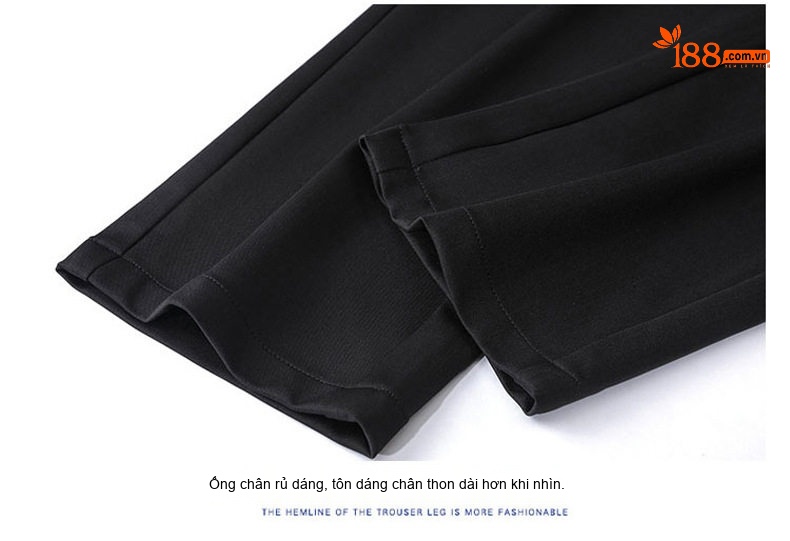 Quần Tây Nam Dáng Ôm Vừa Vặn Mỏng Thoáng Khí Màu Đen chi tiết 16