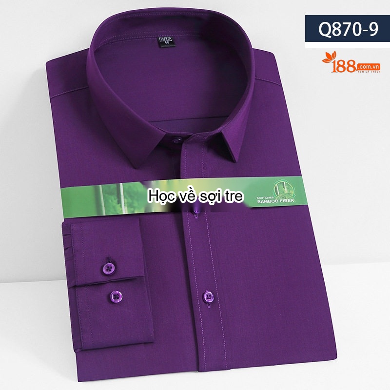 Áo Sơ Mi Dài Tay Nam Sợi Tre Thu Đông Màu Trắng, Đen, Xanh, Tím...