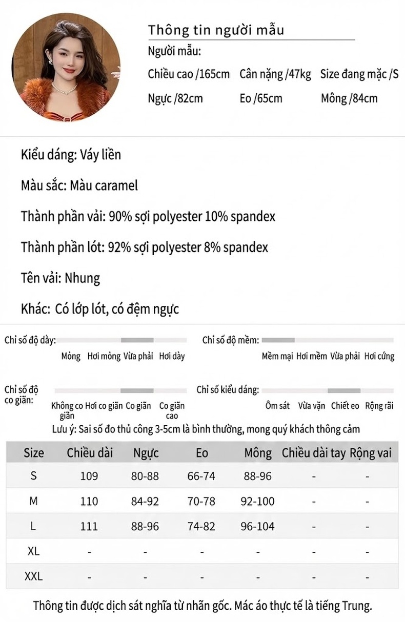Váy Đầm Dự Tiệc Nữ Dây Rút Chất Nhung Sang Trọng Màu Cam Đất chi tiết 2