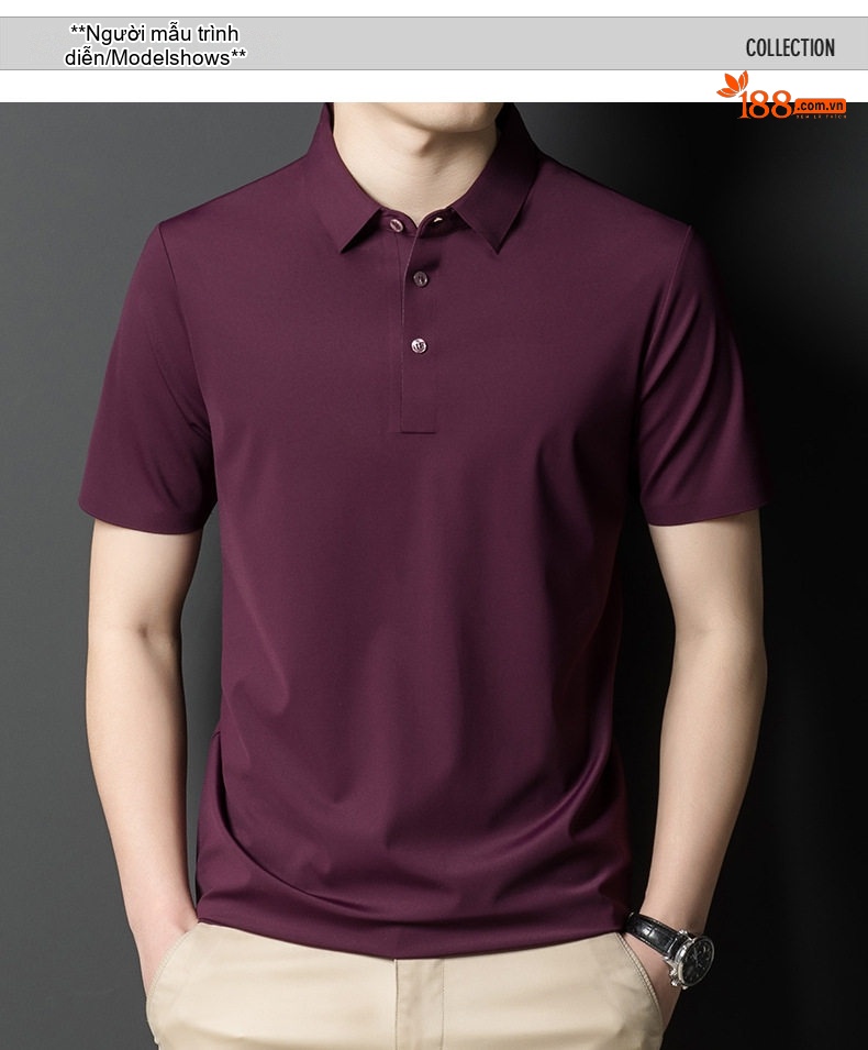 Áo Thun Polo Nam Tay Ngắn Thoáng Khí Phong Cách Hàn Quốc Màu Đen, Xanh Navy, Tím, Xám... chi tiết 12