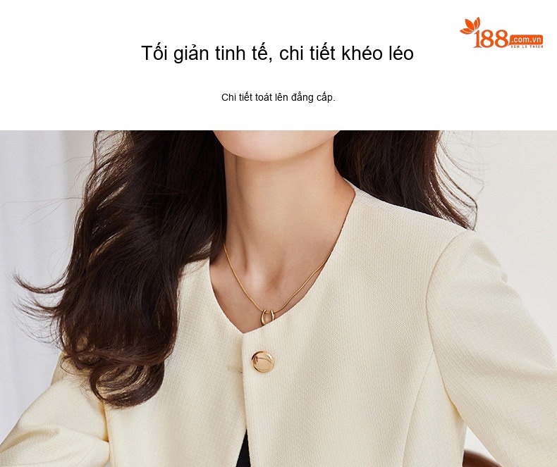 Áo Khoác Blazer Nữ Phong Cách Hàn Quốc Công Sở Thanh Lịch Màu Hồng, Kem, Xanh, Vàng chi tiết 6