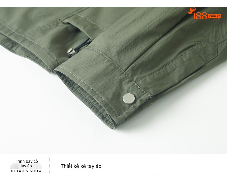 Áo Khoác Nam Cổ Sơ Mi Mỏng Nhẹ Màu Xanh Olive, Đen chi tiết 22