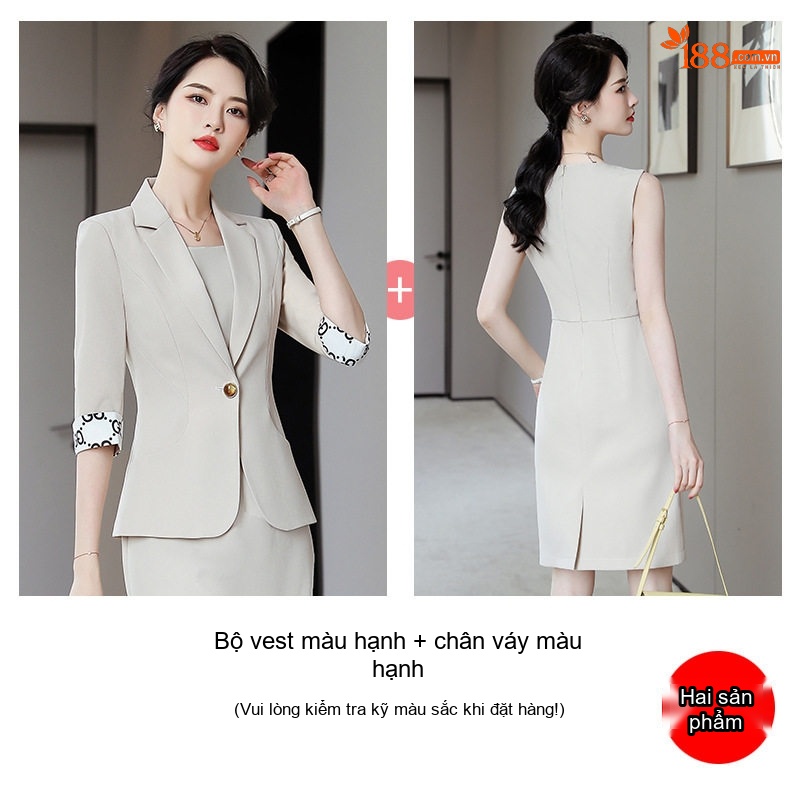 Bộ Vest Công Sở Nữ Tay Lỡ Màu Hồng