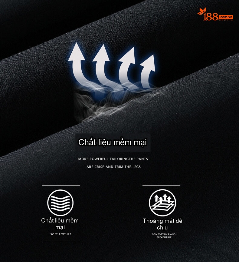 Quần Âu Nam Dáng Thẳng Chất Liệu Mỏng, Nhanh Khô Màu Xám, Xanh Navy, Đen chi tiết 7