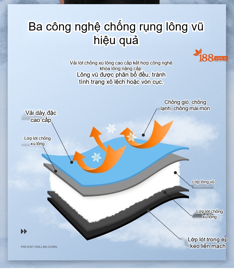 Áo Khoác Phao Nam Lông Vũ Tháo Rời 3 Kiểu Mặc Giữ Ấm Mùa Đông chi tiết 7