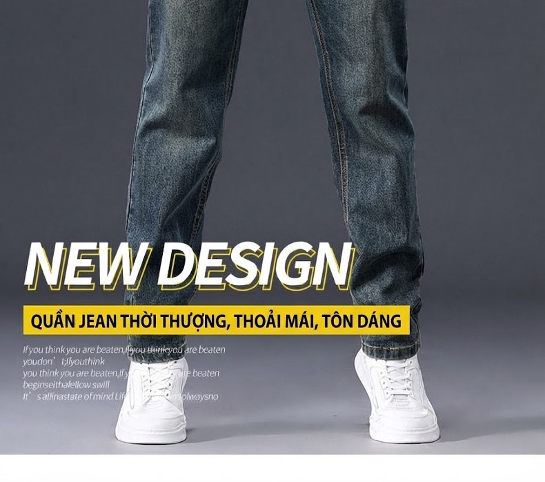 Quần Jean Nam Ống Đứng Dáng Ôm Co Giãn Nhẹ Phong Cách Thời Trang Màu Xanh Dương chi tiết 4