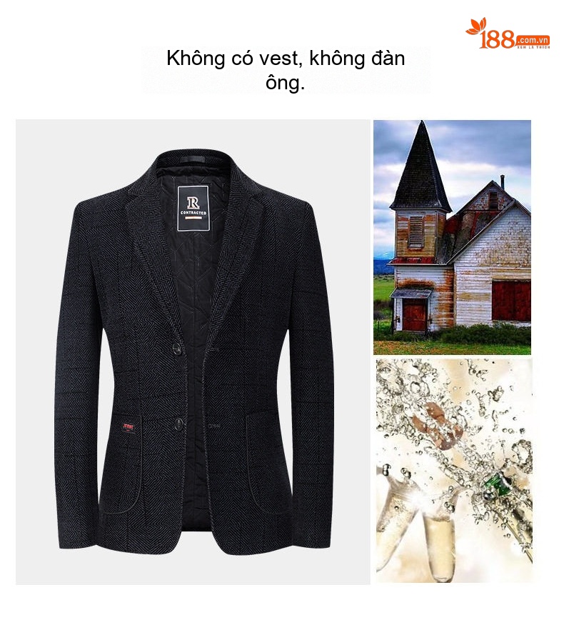 Áo Vest Nam Dáng Ôm Lót Cotton Dày Dặn Phong Cách Hàn Quốc Màu Xám Đen chi tiết 10