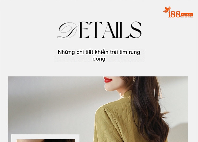 Áo Khoác Bomber Nữ Dáng Ngắn Phong Cách Retro Màu Kem, Xanh Olive chi tiết 9