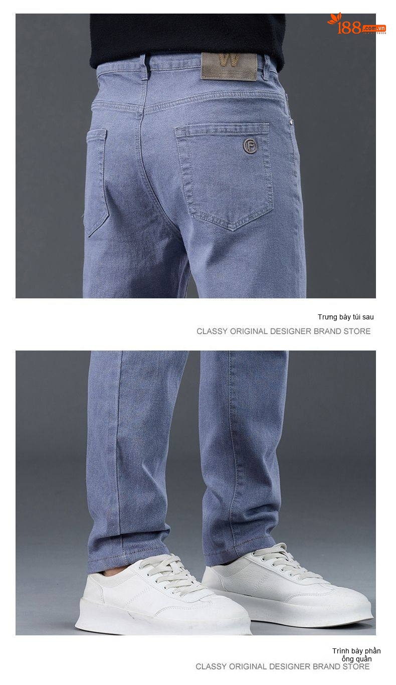 Quần Dài Nam Cotton Thun Co Giãn Dáng Suông Rộng Phong Cách Công Sở Màu Đen, Xám, Nâu, Xanh chi tiết 19