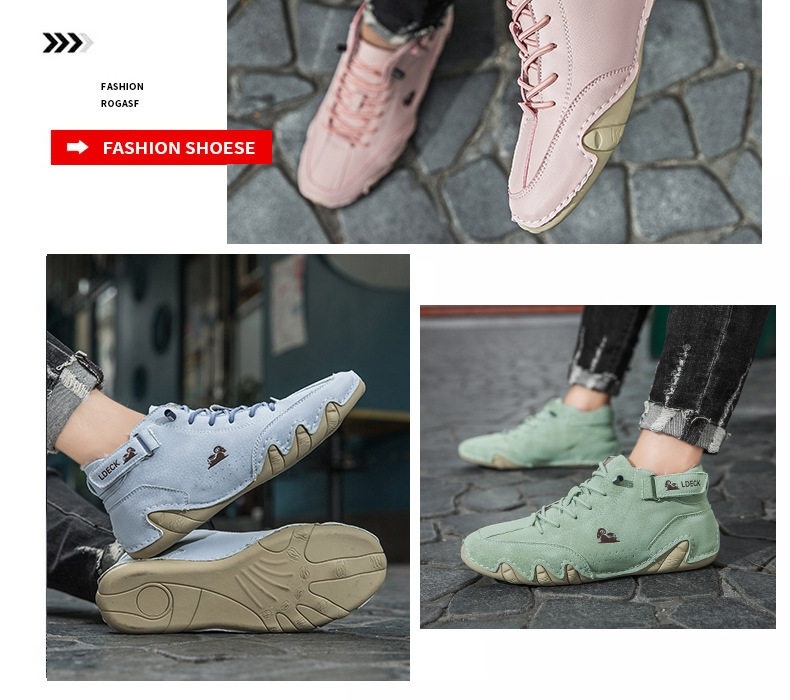 Giày Martin Nam Cổ Cao Lót Lông Giữ Ấm Chiều Cao Đế Khoảng 3cm Màu Xanh Lá, Hồng, Xanh Dương, Trắng... chi tiết 3