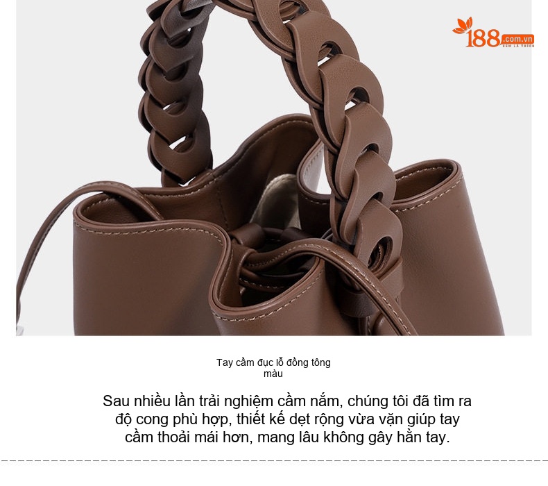 Túi Xách Tay Nữ Mini Đan Quai Xách Bện Phong Cách Thời Trang Màu Đen, Nâu, Xanh, Hồng chi tiết 13