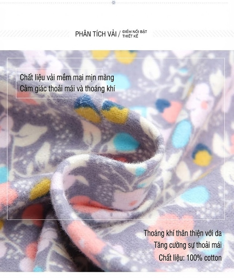 Váy Dài Tay Nữ In Hoa Cổ Tròn Dáng Ôm Phong Cách Hàn Quốc chi tiết 4