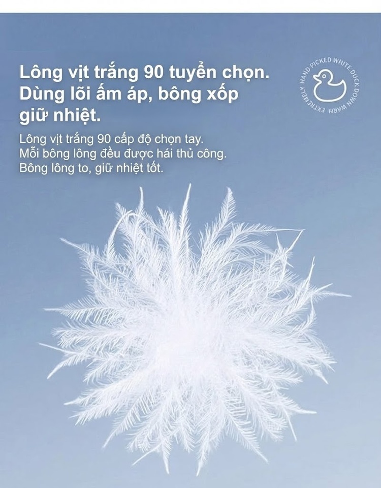 Áo Khoác Phao Nữ Lông Vũ Cổ Lớn Hai Mặt Thu Đông Dáng Ôm Màu Đen, Trắng chi tiết 10