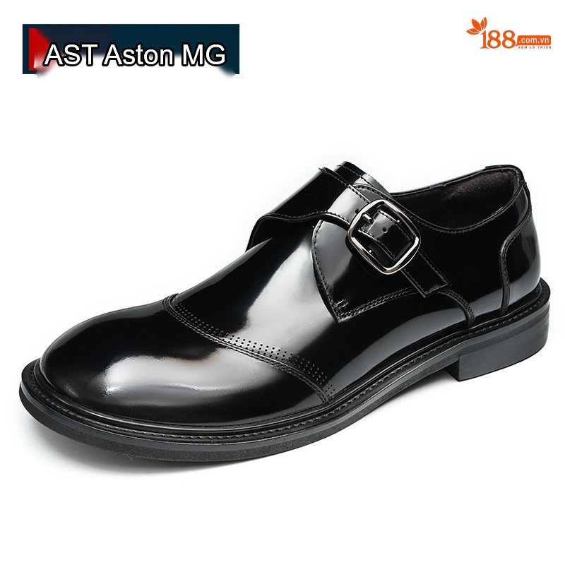 Giày Tây Nam Da Bóng Quai Khóa Chiều Cao Đế Khoảng 3cm Màu Đen, Nâu