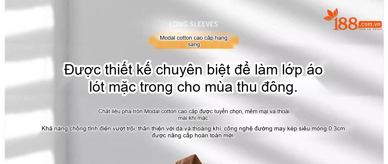 Áo Thun Dài Tay Nam Modal Cổ Tròn Màu Trắng, Xám, Đen, Xanh chi tiết 3