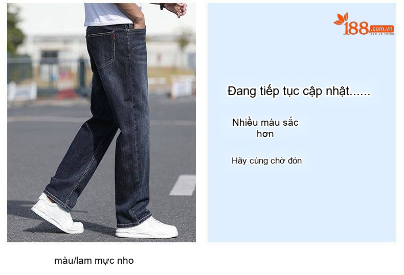 Quần Jean Nam Ống Đứng Dáng Rộng Co Giãn Thoải Mái Màu Xanh Đậm, Xanh Nhạt chi tiết 27
