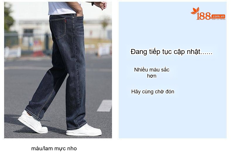Quần Jean Dáng Suông Nam Co Giãn Thoải Mái Kiểu Dáng Trung Niên Màu Xanh Đậm, Xanh Nhạt chi tiết 34