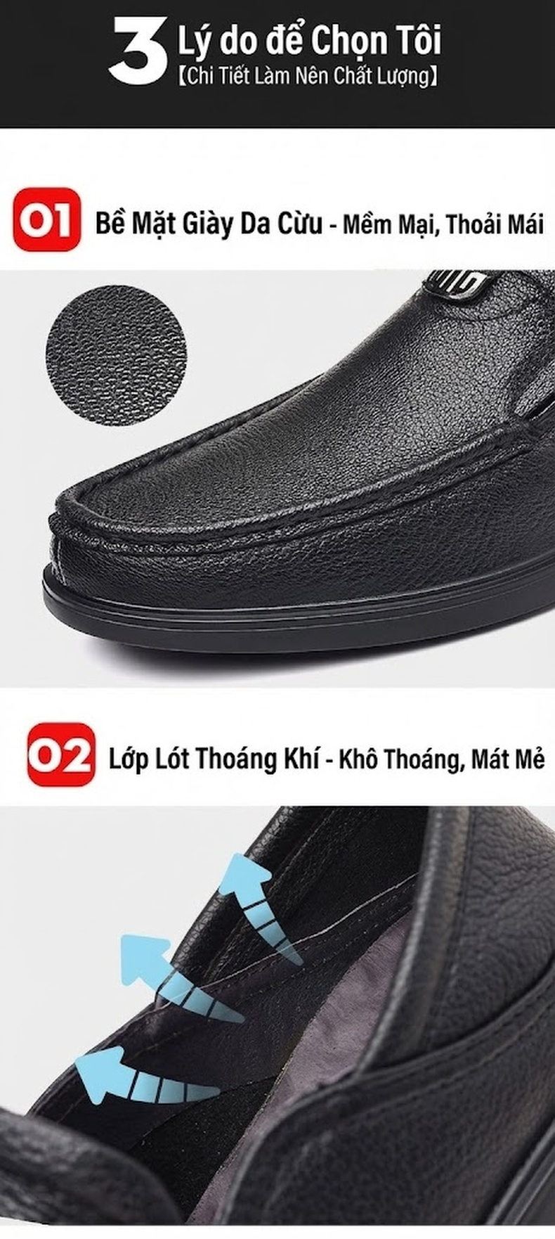 Giày Lười Nam Da Cừu Chiều Cao Đế Khoảng 3cm Màu Đen, Nâu chi tiết 8